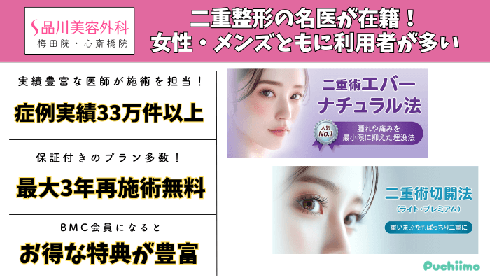 品川美容外科-大阪二重比較