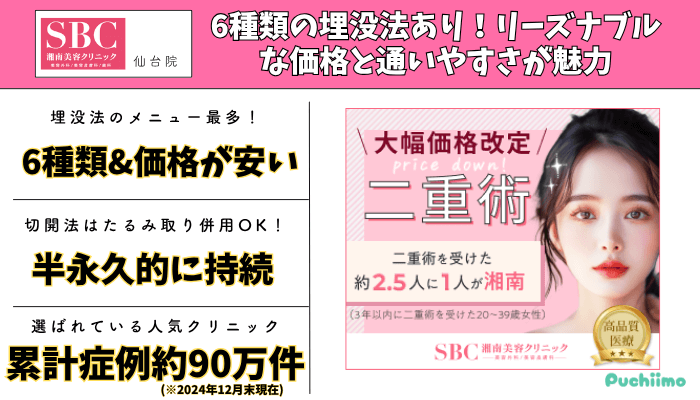 /湘南美容クリニック仙台二重比較