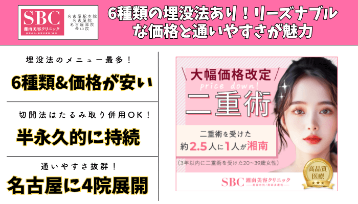 湘南美容クリニック名古屋・栄二重比較