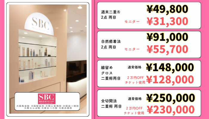 湘南美容クリニック大阪二重整形料金
