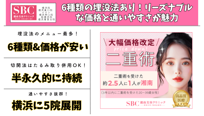 湘南美容クリニック横浜二重比較