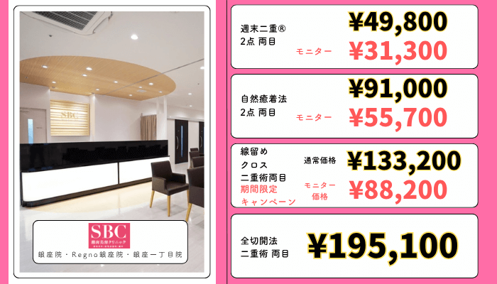 湘南美容クリニック銀座二重整形料金