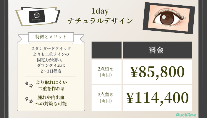 TAクリニック1dayナチュラルデザイン料金