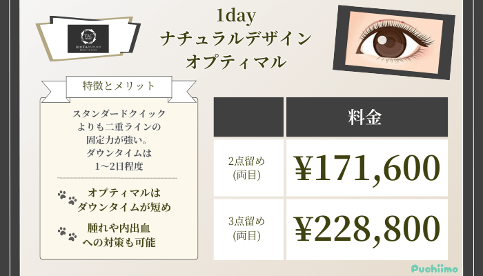 仙台TAクリニック1dayナチュラルデザインオプティマル料金