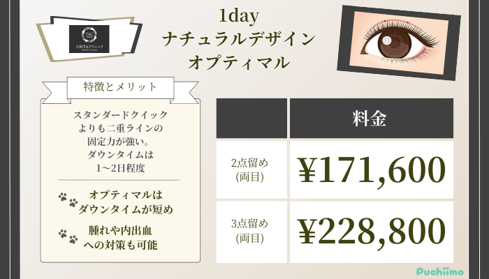 大阪TAクリニック1dayナチュラルデザインオプティマル料金