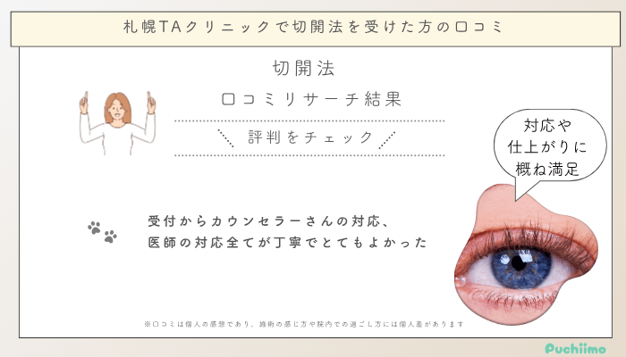 札幌TAクリニック切開法を受けた方の口コミ