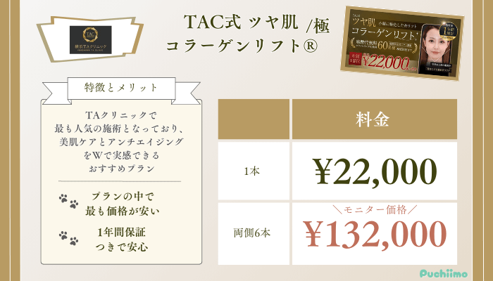 横浜TAクリニックTAC式ツヤ肌コラーゲンリフト®料金