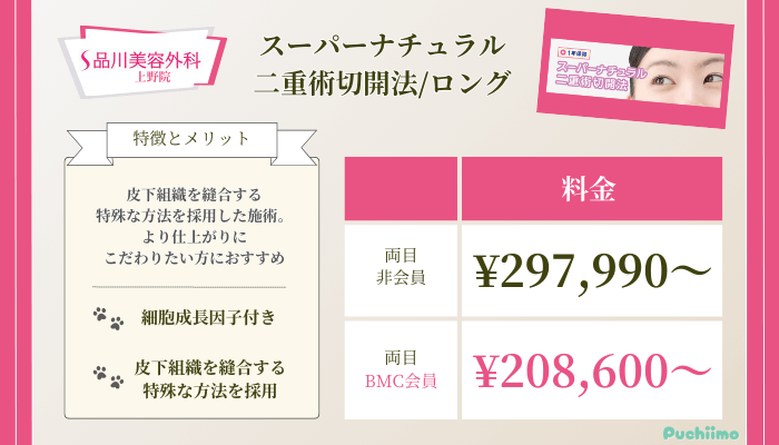 品川美容外科上野スーパーナチュラル二重術切開法