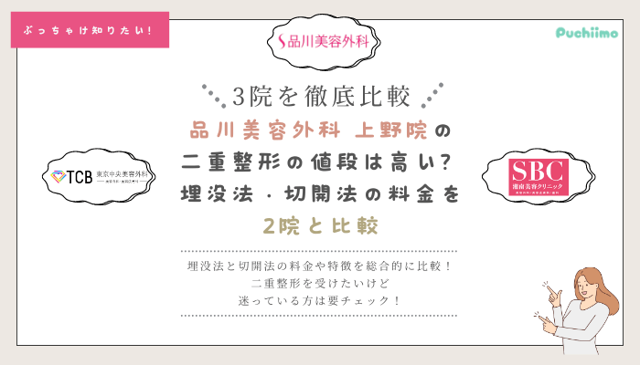 品川美容外科上野二重整形を他院と比較