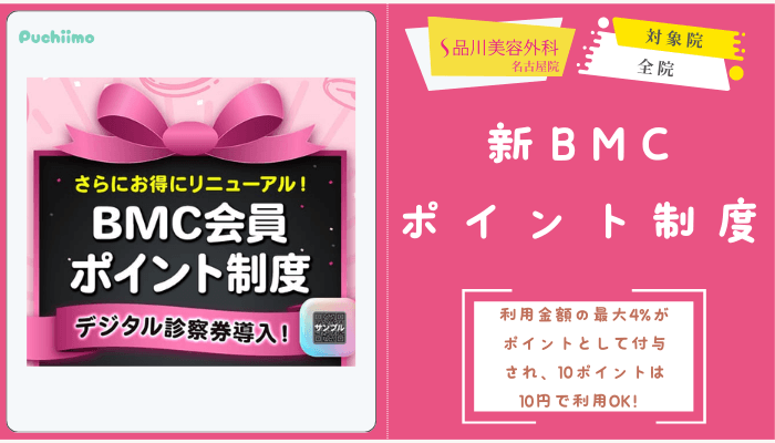 品川美容外科上野二重新BMCポイント制度