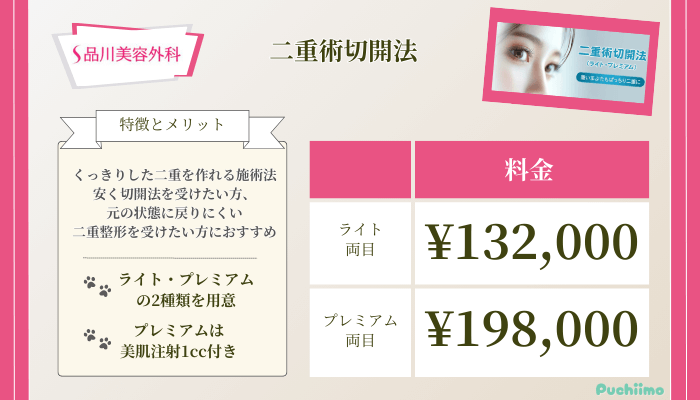 品川美容外科二重術切開法