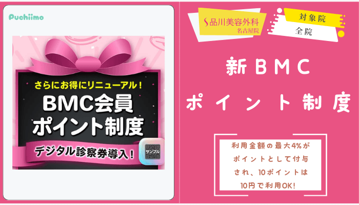 品川美容外科名古屋二重新BMCポイント制度