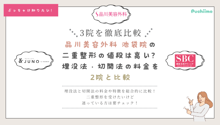 品川美容外科池袋二重整形を他院と比較