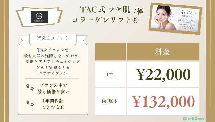 札幌TAクリニックTAC式ツヤ肌コラーゲンリフト®料金
