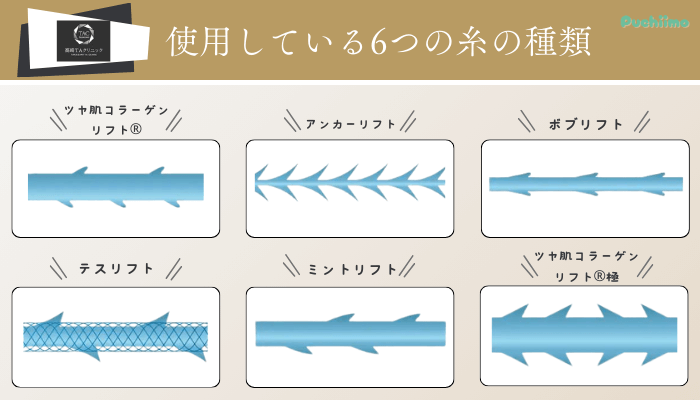 高崎TAクリニックで使用している6つの糸の種類