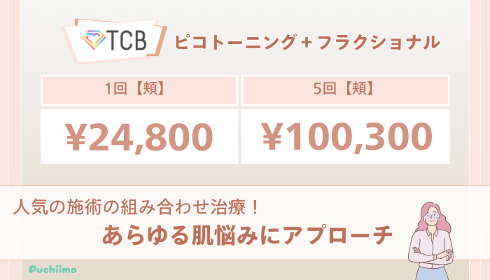 TCBピコレーザーピコトーニング＋フラクショナルの料金