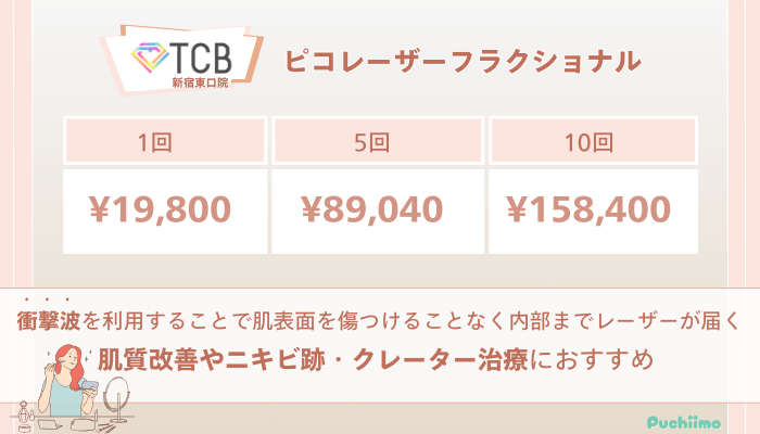 TCB新宿東口ピコレーザーフラクショナルの料金