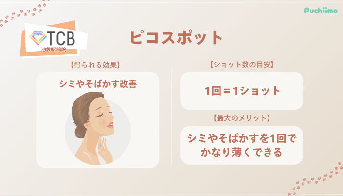 TCB池袋駅前ピコスポットの特徴やショット数