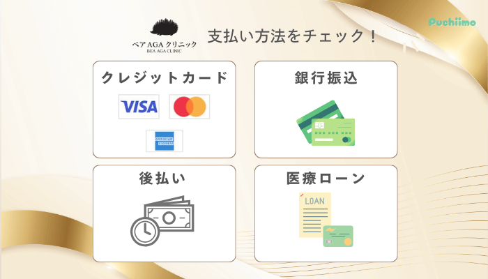 ベアAGAクリニックFAGA支払い方法