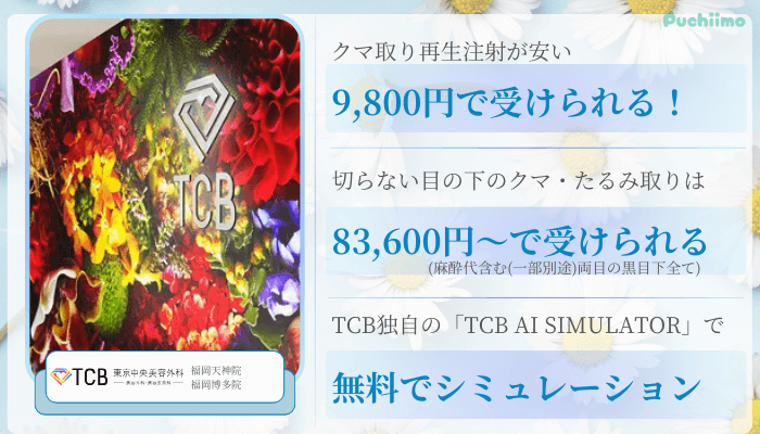 TCB東京中央美容外科福岡クマ取り比較