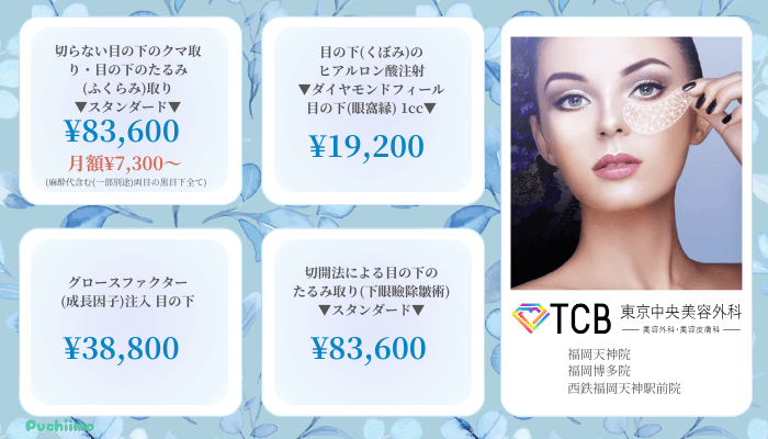 TCB東京中央美容外科福岡クマ取り比較