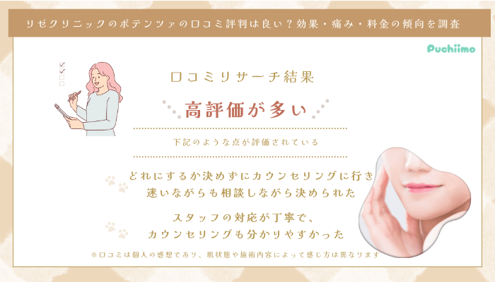リゼクリニックポテンツァの口コミ評判