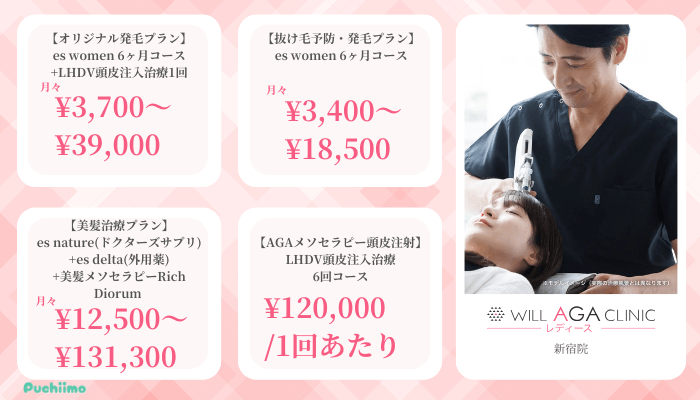 ウィルAGAクリニック新宿FAGA新宿比較料金