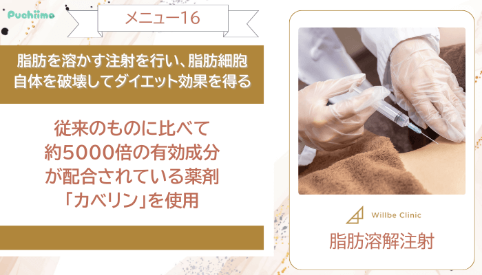 ウィルビークリニック医療ダイエット脂肪溶解注射