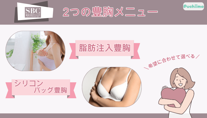 SBC2つの豊胸メニュー