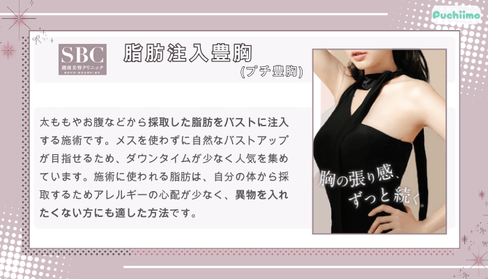 SBC脂肪注入豊胸プチ豊胸