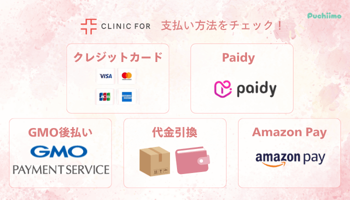 クリニックフォアFAGA支払い方法.