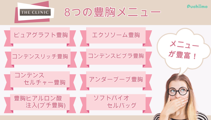 ザクリニック8つの豊胸メニュー