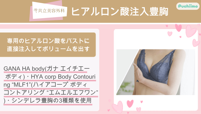 共立美容外科ヒアルロン酸注入豊胸