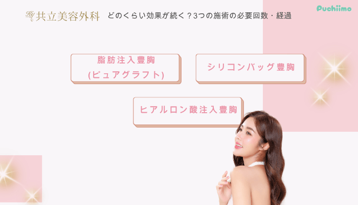 共立美容外科豊胸どのくらい効果が続く？3つの施術の必要回数・経過