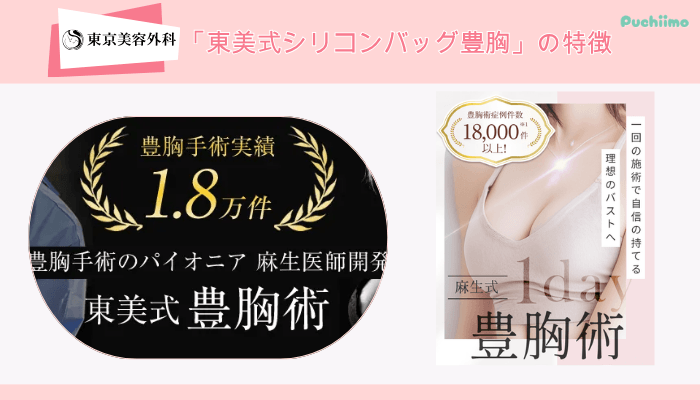 東京美容外科東美式シリコンバッグ豊胸の特徴
