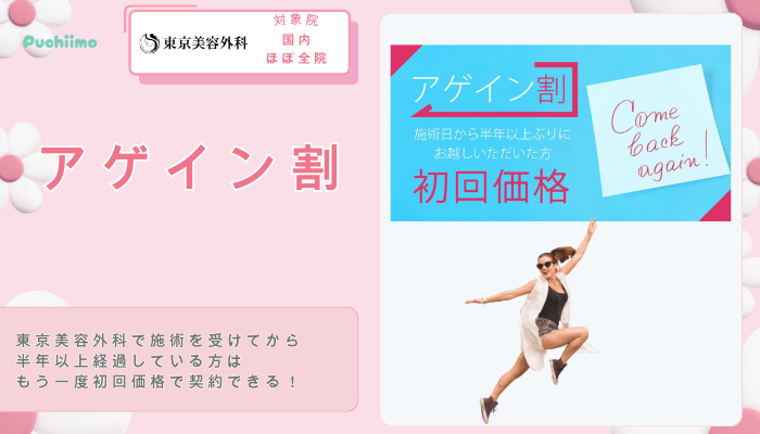 東京美容外科豊胸アゲイン割