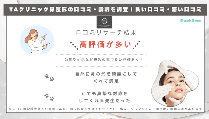 TAクリニック鼻整形の口コミ・評判