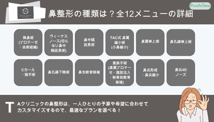 TAクリニック鼻整形の種類