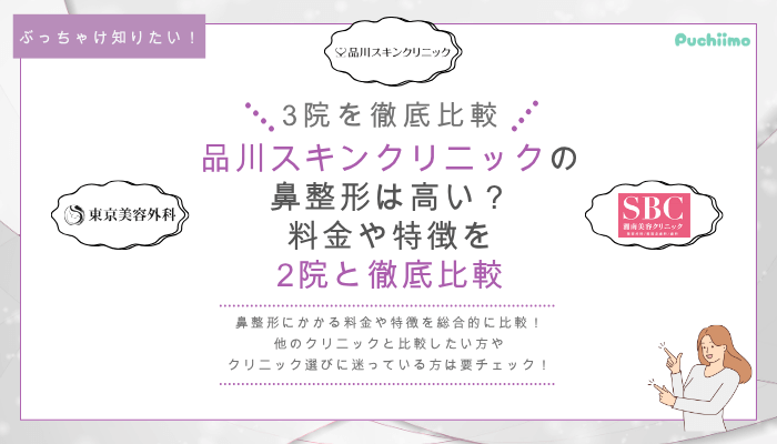 品川スキンクリニック横浜の鼻整形を他院と比較