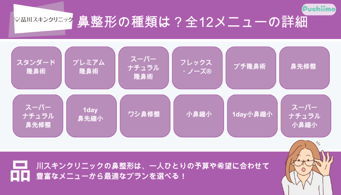 品川スキンクリニック鼻整形の種類