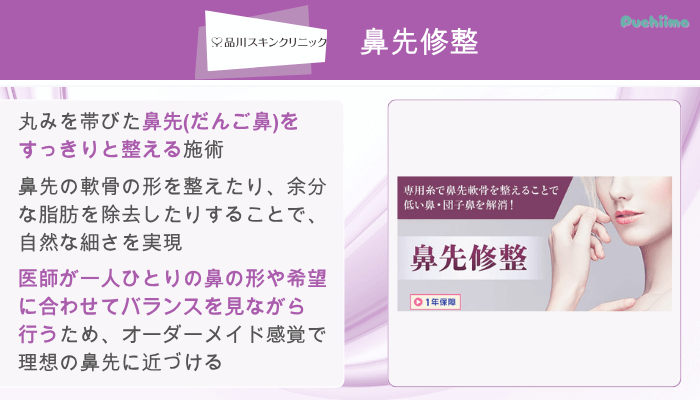 品川スキンクリニック鼻整形鼻先修整