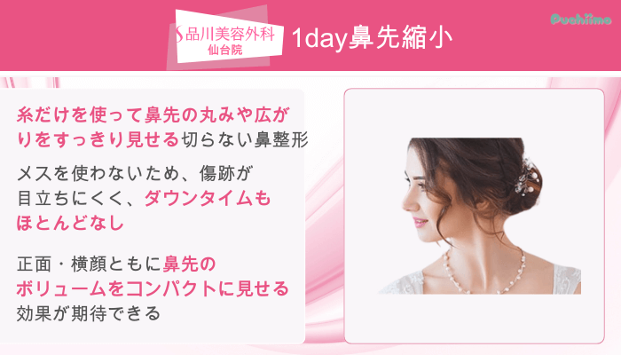 品川美容外科仙台鼻整形1day鼻先縮小