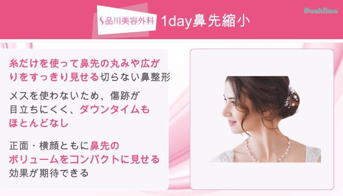 品川美容外科鼻整形1day鼻先縮小