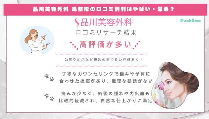 品川美容外科鼻整形の口コミ評判
