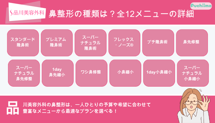 品川美容外科鼻整形の種類
