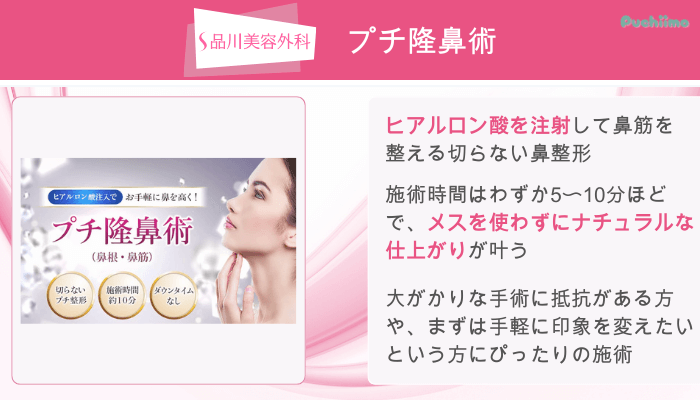 品川美容外科鼻整形プチ隆鼻術