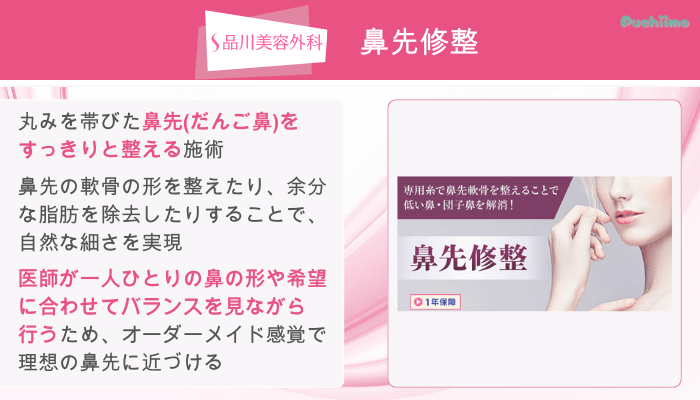 品川美容外科鼻整形鼻先修整