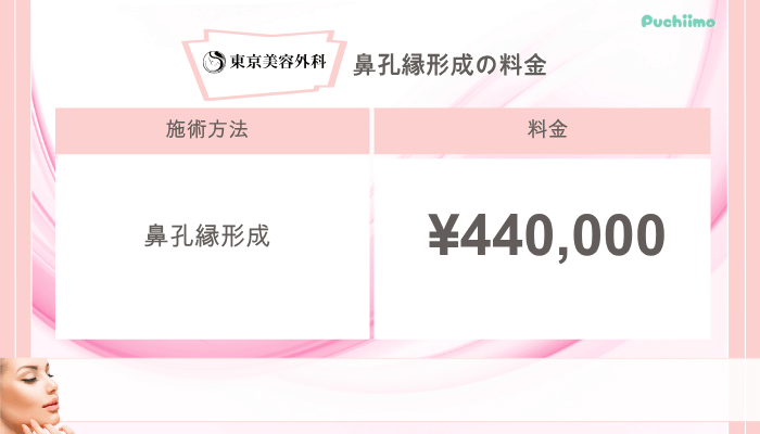 東京美容外科鼻整形鼻孔縁形成料金