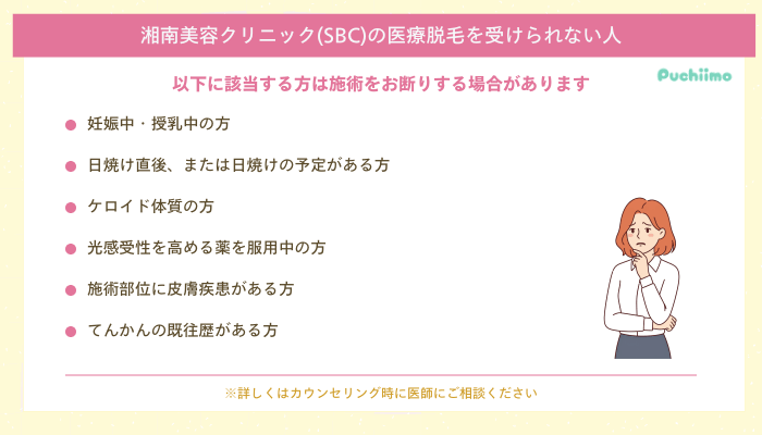 SBC医療脱毛受けられない人