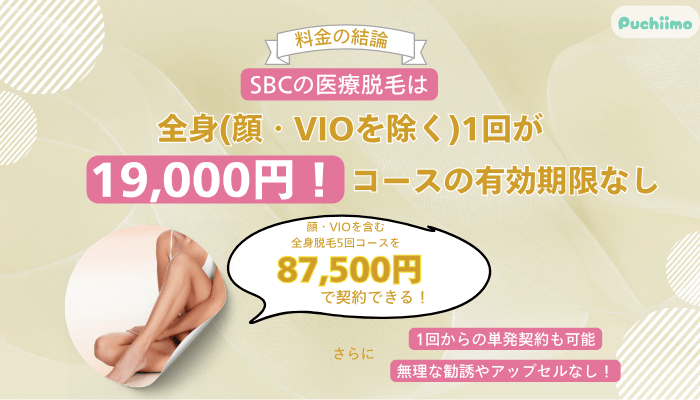 SBC医療脱毛料金の結論